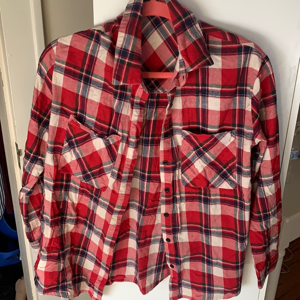 red button down flannel